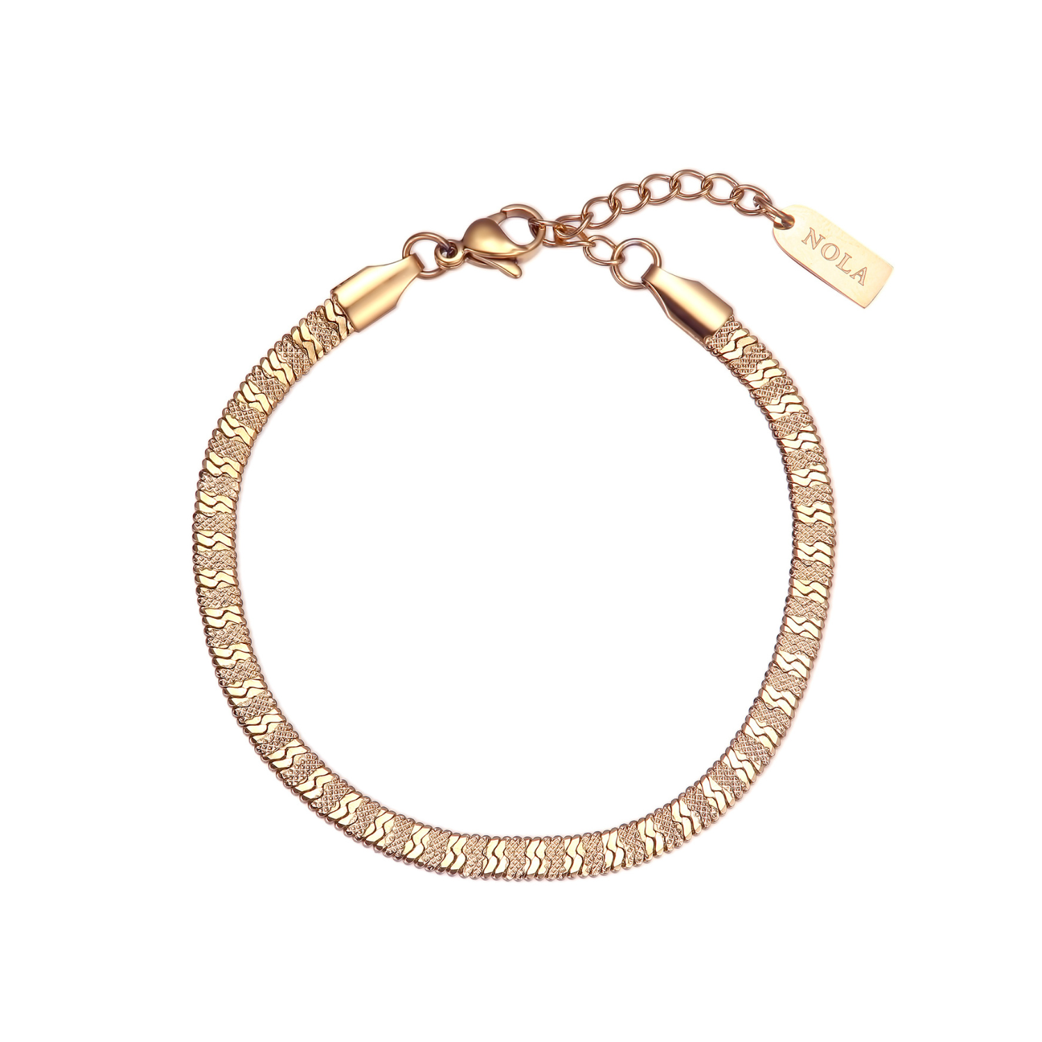 STRIPED FLAT CHAIN BRACELET.