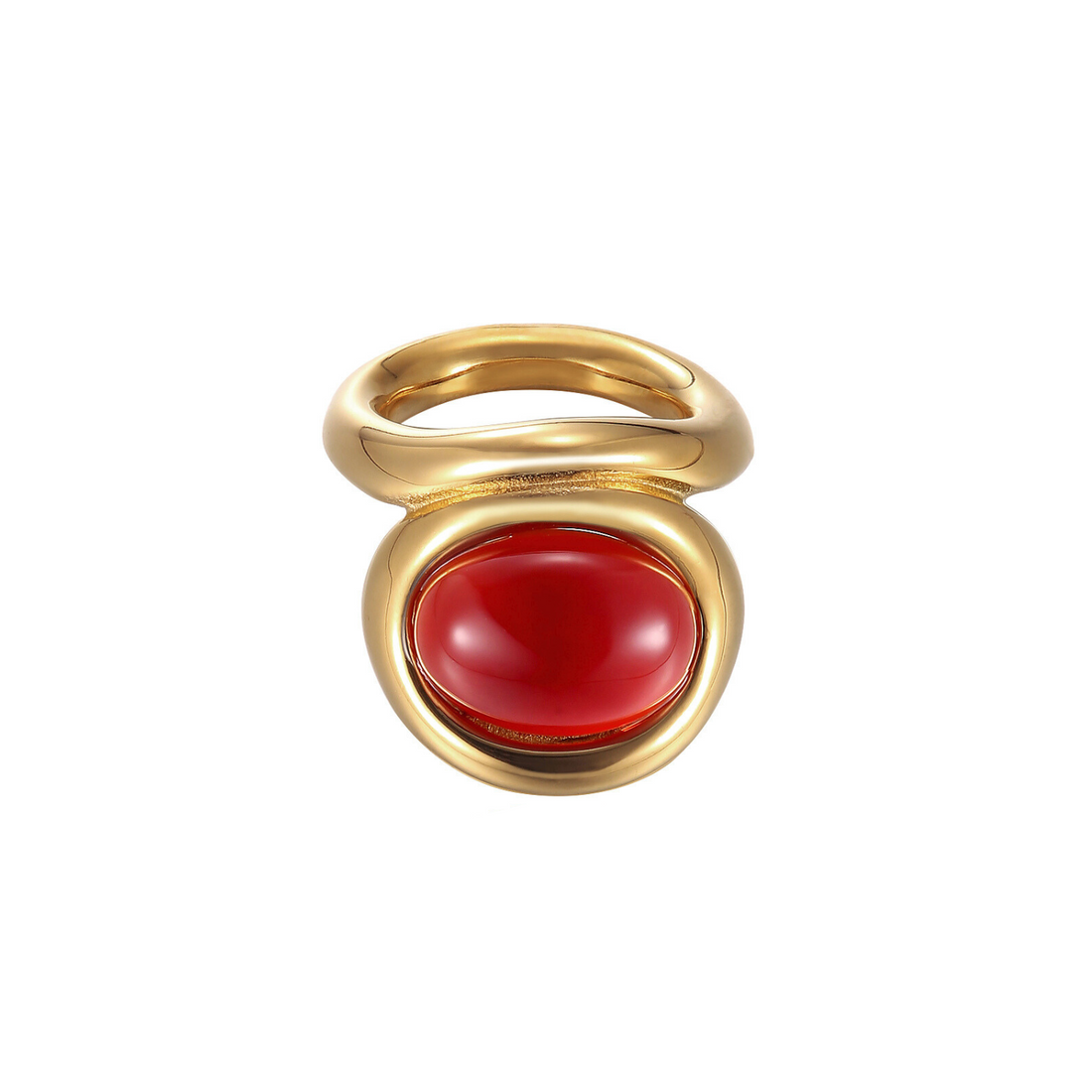 STATEMENT COCKTAIL RING. RED
