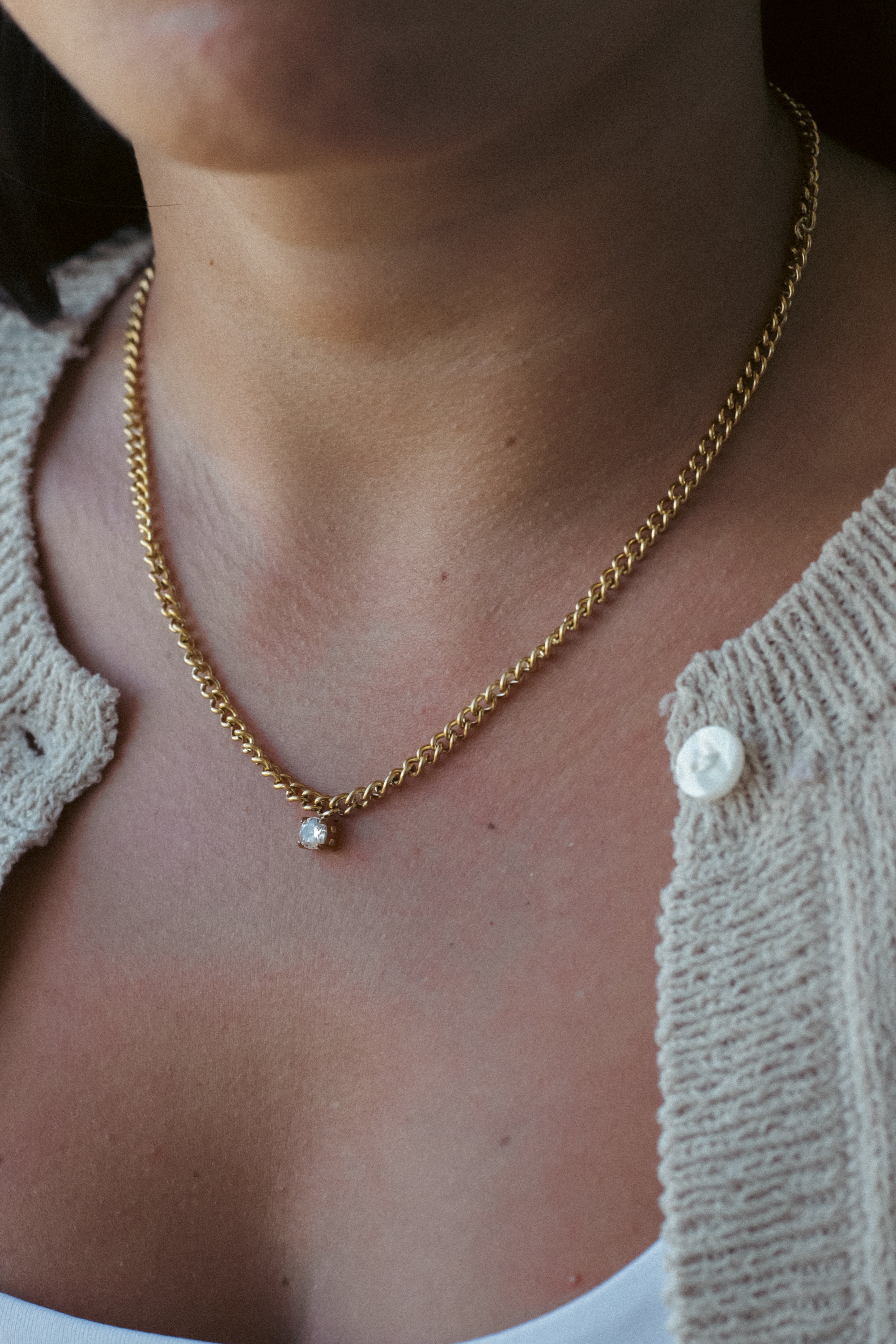 SOLITAIRE CHARM NECKLACE.