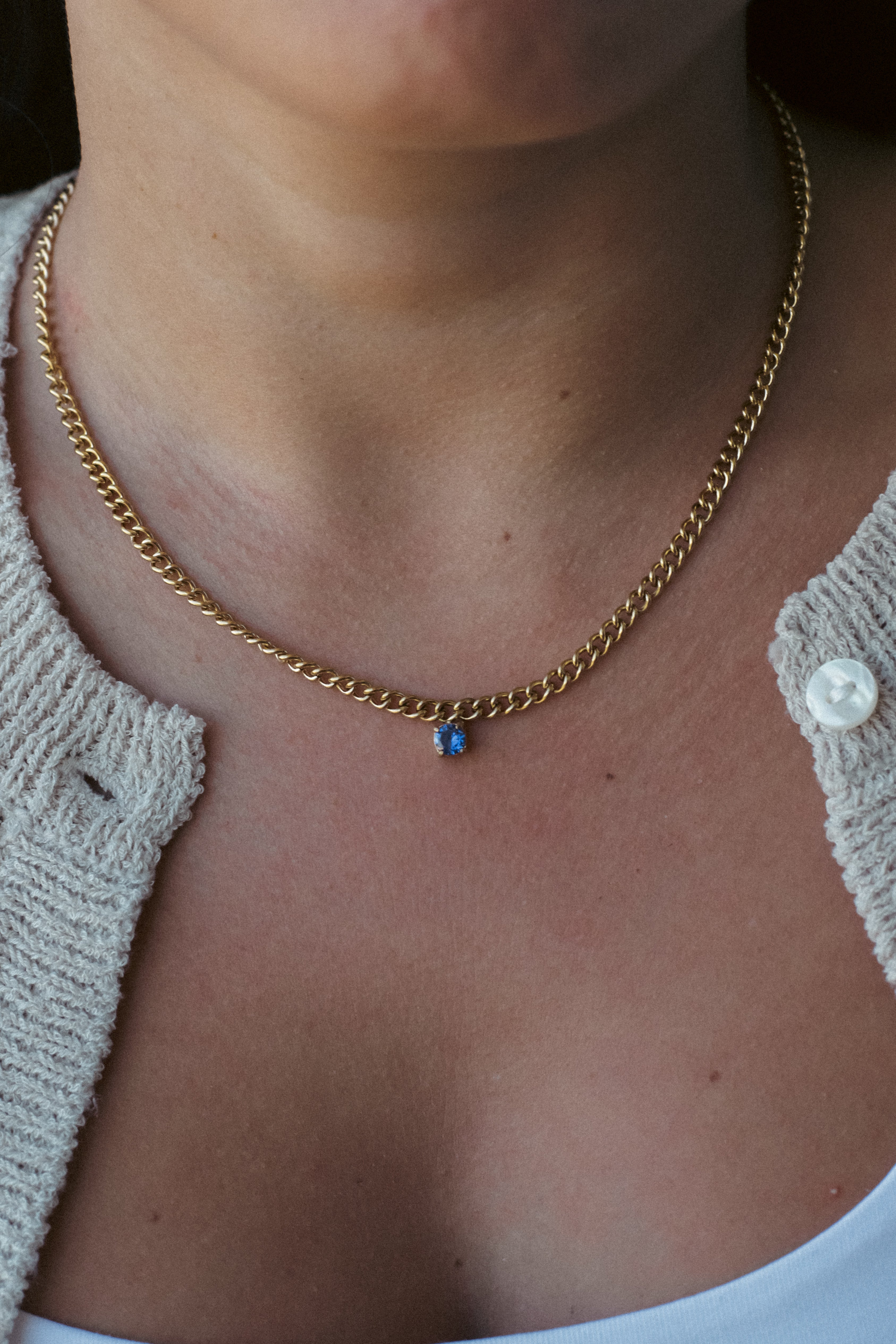 SOLITAIRE CHARM NECKLACE.