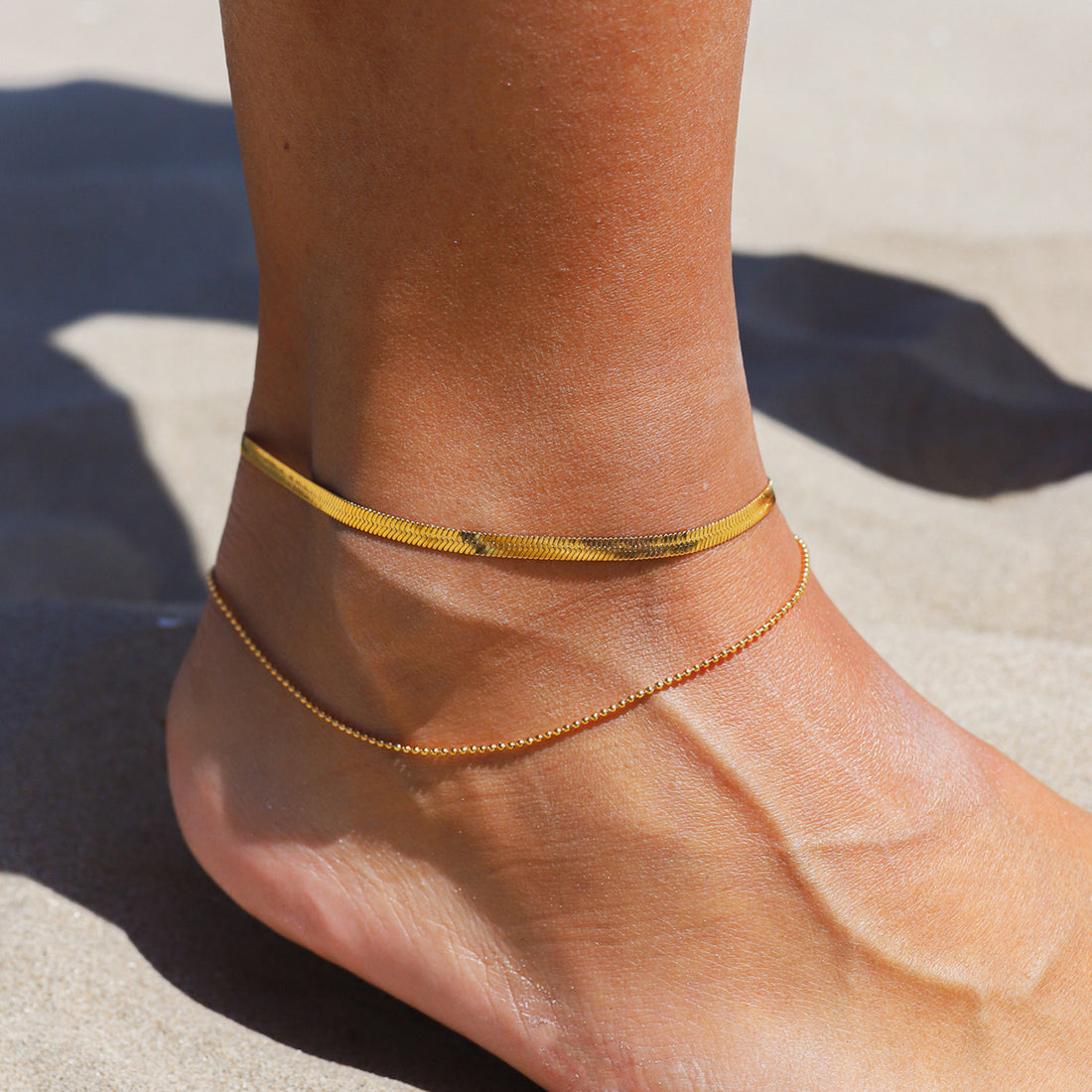FLAT CHAIN ANKLET.