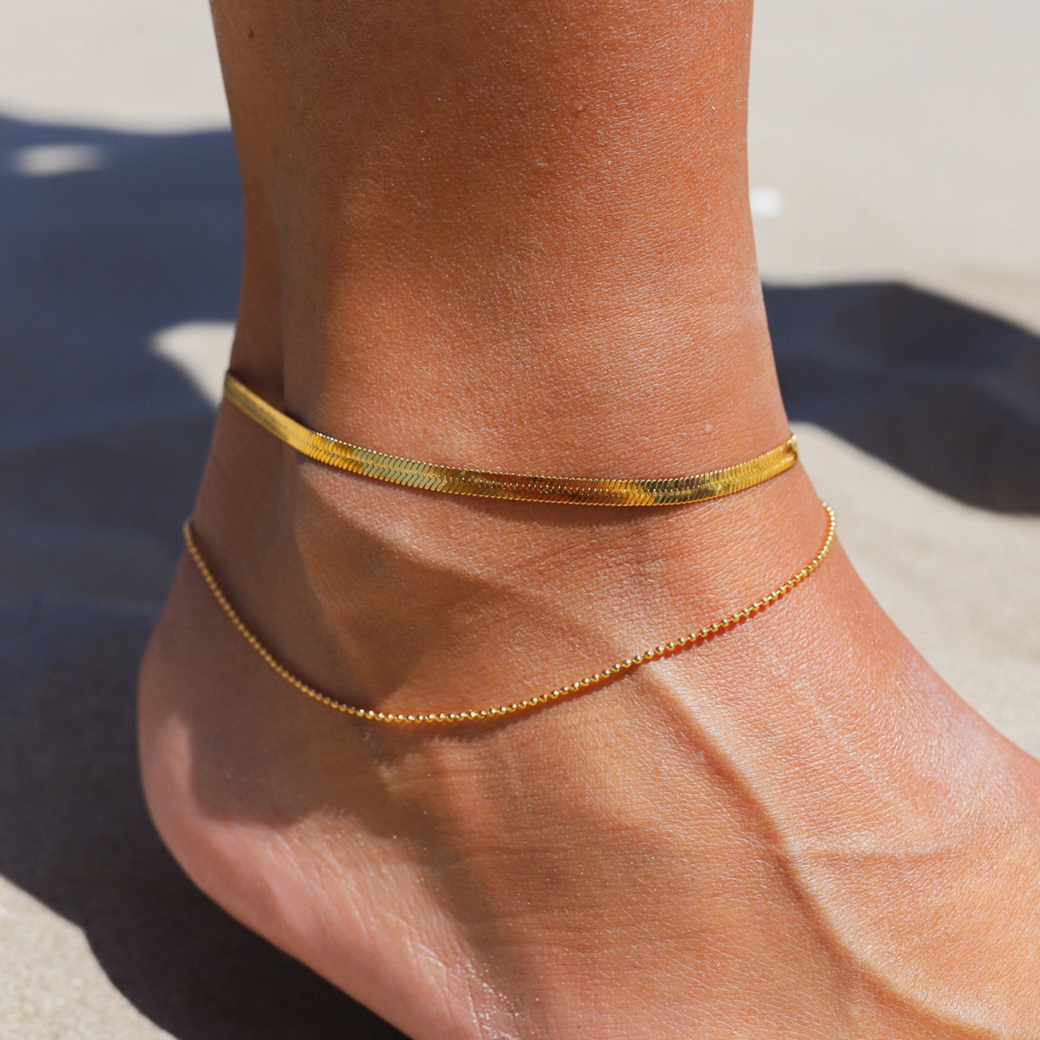 Gold chain ankle on sale bracelet